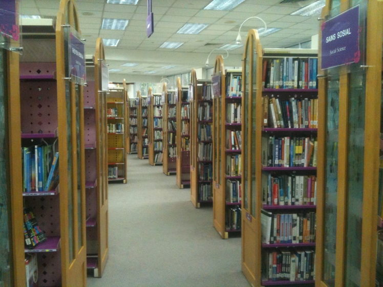 Bookshelf maze.